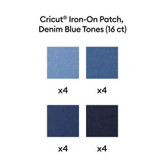 Iron-on Patch, Blue Denim Tones, 4 in x 6 in (16)