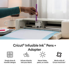 Cricut® Infusible Ink™ Markers 1.0mm, Watercolor Splash Sampler (3 ct) + Adapter