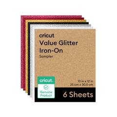 Value Glitter Iron-On, Party Sampler - 10 in x 12 in (6 ct)