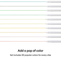 Cricut® Extra Fine Point Pens 0.3 mm, Ultimate Sampler (30 ct) + Adapter