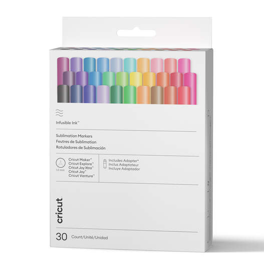 Cricut® Infusible Ink™ Markers 1.0 mm, Ultimate Sampler (30 ct) + Adapter