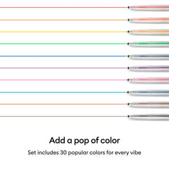 Cricut® Gel Pens 1.0 mm, Ultimate Sampler (30 ct) + Adapter