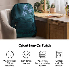 Iron-on Patch, Blue Denim Tones, 4 in x 6 in (16)