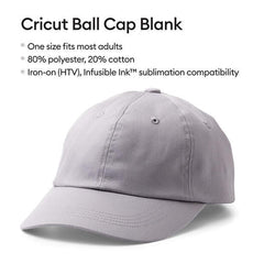 Cricut Ball Cap Blank, Gray (1 ct)