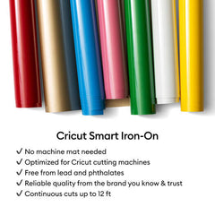 Cricut® Smart Iron-On™ Matless Heat Transfer Vinyl, Variety Sampler - 13 in x 12 in (12 ct)