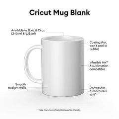 Ceramic Mug Blank, White - 15 oz/425 ml (36 ct)