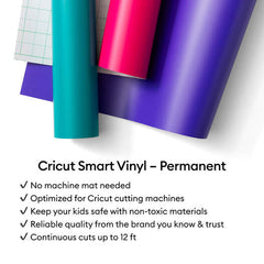 Cricut® Smart Vinyl™ Matless Permanent Vinyl, Colorful Sampler – 13 in x 12 in (20 ct)