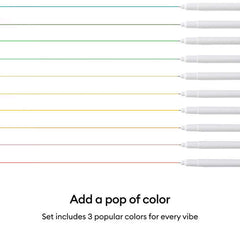 Cricut® Fine Point Pens 0.4 mm, Classic Sampler (3 ct) + Adapter